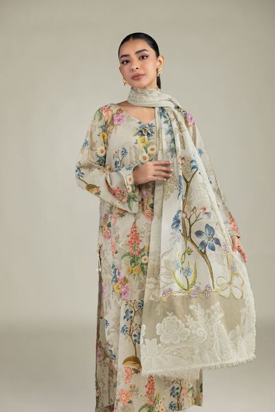 Printed | Lawn | Beige Lawn Dupatta | USD 12.50