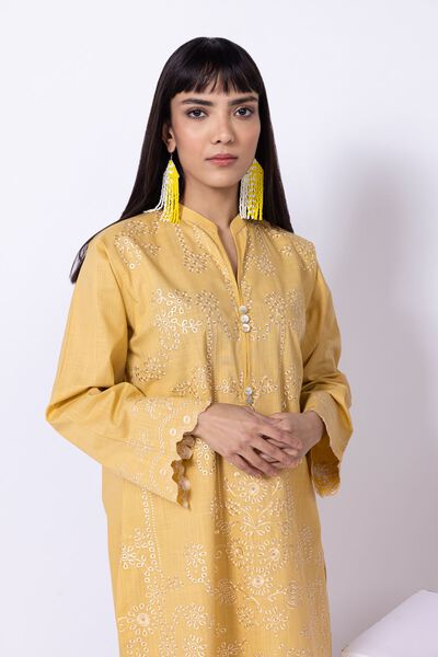 Embroidered | Crosshatch Poplin | Kurta | USD 10.50