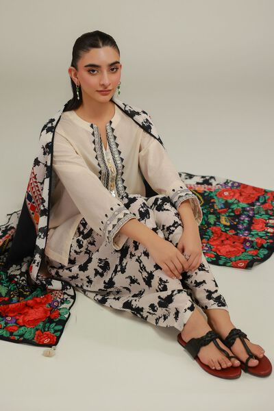Embroidered | Cotton Dobby | White Embroidered Kurta | USD 12.00