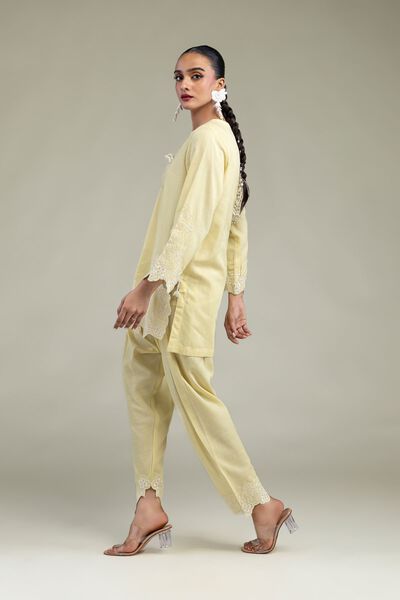 Embroidered | Raw Silk | Yellow Silk Shalwar | USD 15.00