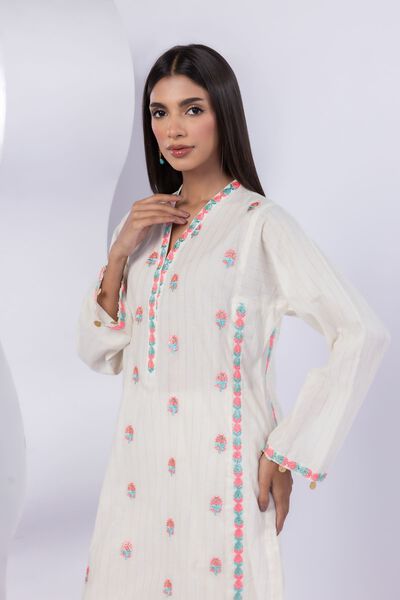 Embroidered | Lurex Stripes | Kurta | USD 12.00