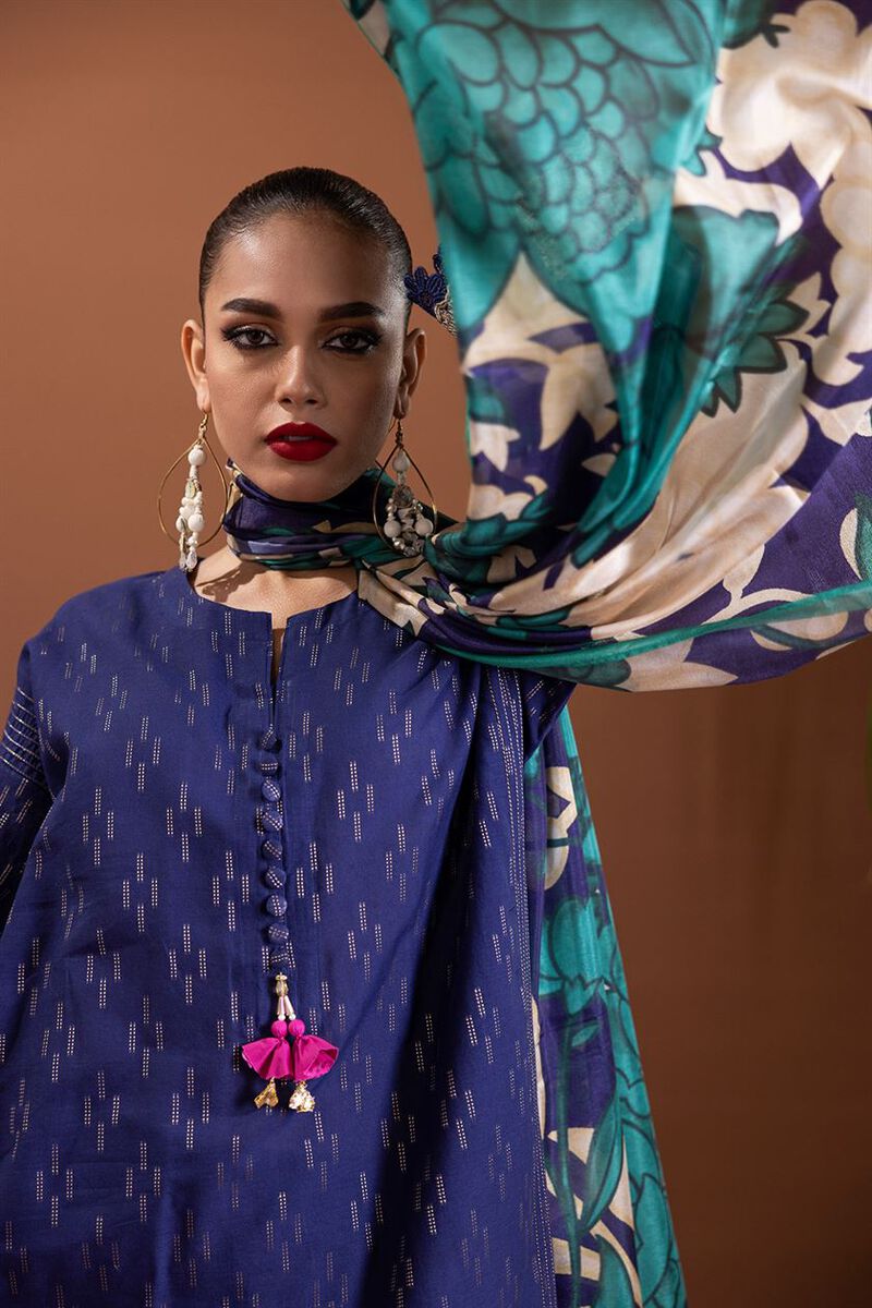Embroidered | Cotton Zari Jacquard | Fabrics 3 Piece | null