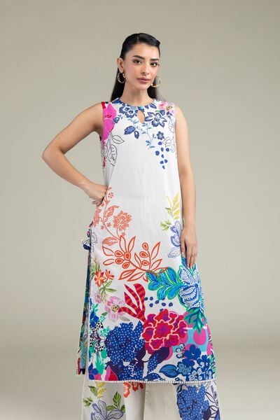Printed | Cotton Dobby | Floral Sleeveless Kurta | USD 35.00