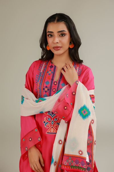 Embroidered | Cotton Net | Cotton Pom-Pom Dupatta | USD 25.00