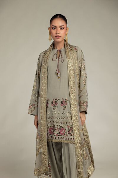 Embroidered | Raw Silk | 3-piece Co-ords Set | USD 46.50