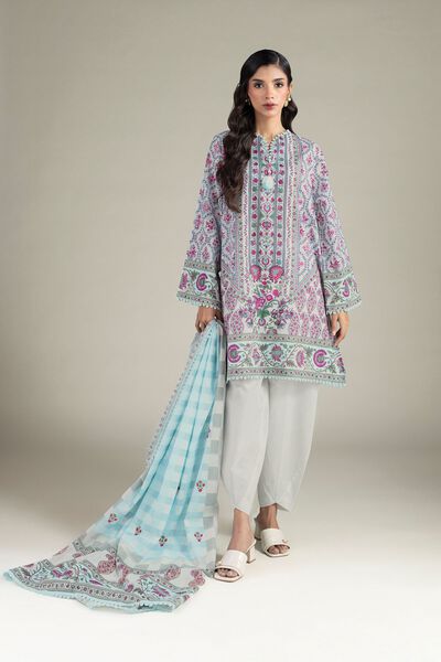 Printed | Cambric | Fabrics 3 Piece | USD 40.00