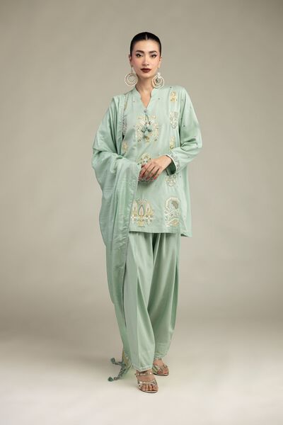 Embroidered | Raw Silk | Floral Embroidered Kurta | USD 13.50