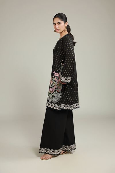 Embroidered | Jacquard | Black Tailored Set | USD 70.00