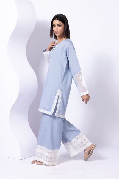 Embroidered | Crosshatch Poplin | Pants | USD 25.00