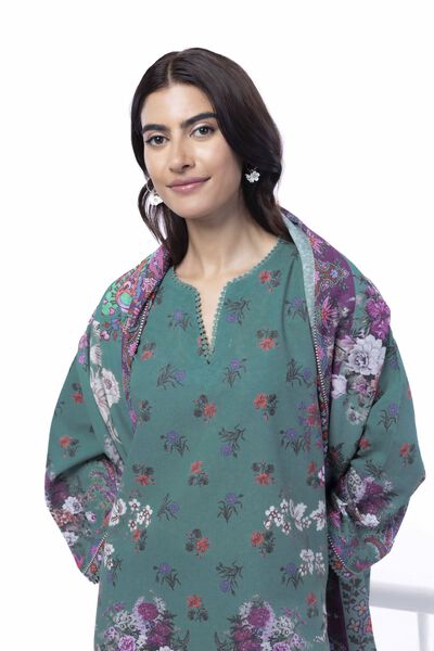 Printed | Karandi | Fabrics 3 Piece | USD 40.00