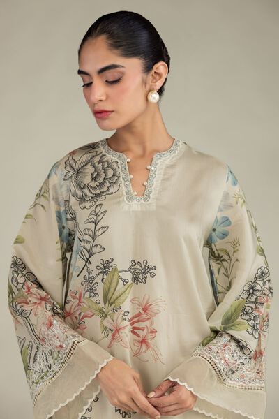 Embroidered | Blended Viscose | Floral Embroidered Kurta | USD 30.00