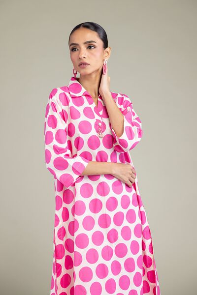 Printed | Cambric | V-Neck Cambric Kurta | USD 35.00