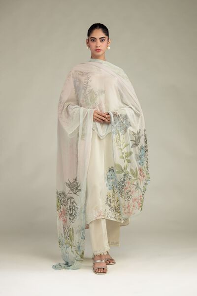 Embroidered | Chiffon | Floral Chiffon Dupatta | USD 30.00