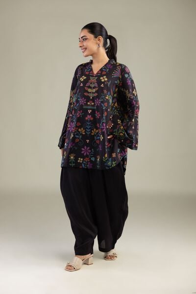 Printed | Textured Weave | Solid Black Shalwar | USD 30.00