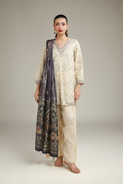 Embroidered | Raw Silk | Embroidered Silk Shalwar | USD 10.50