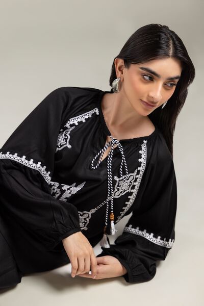 Embroidered | Viscose Crepe | Blouse | USD 20.00
