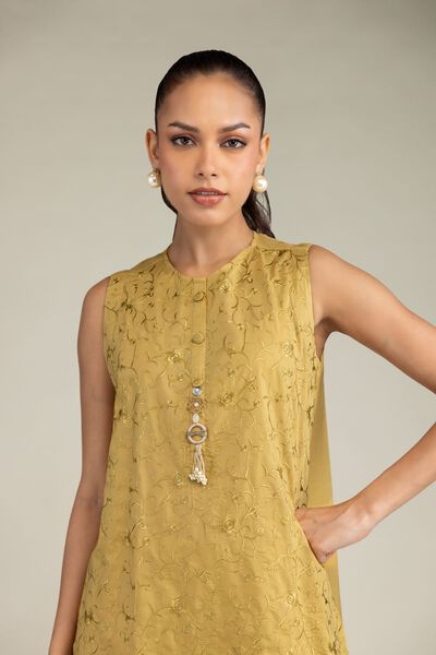 Embroidered | Cambric | Floral Sleeveless Kurta | USD 40.00