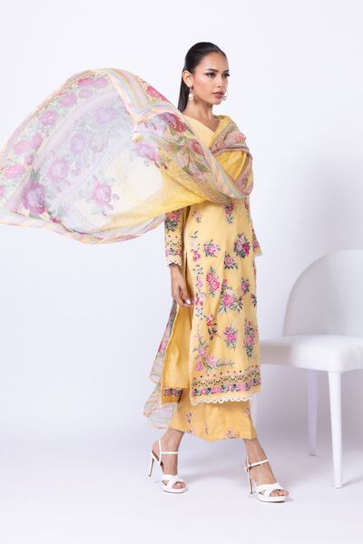 Embroidered | Viscose Oak Silk | Pants | USD 9.00