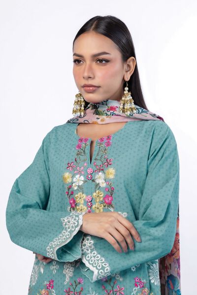 Embroidered | Cotton Dobby | Fabrics 3 Piece | USD 55.00