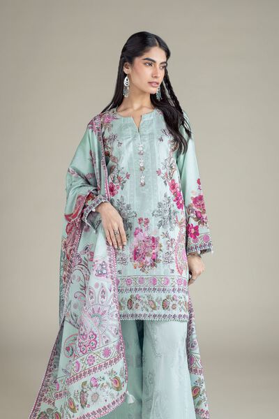 Printed | Jacquard | Fabrics 3 Piece | USD 45.00