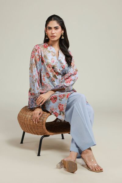 Printed | Jacquard | Blue 2-Piece Tailored | USD 45.00