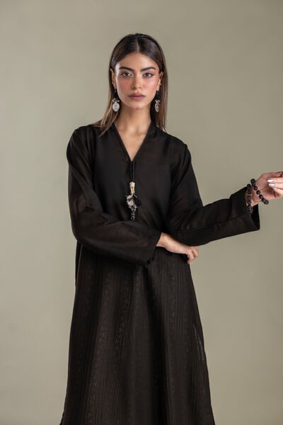 Printed | Light Khaddar | Black Khaddar Kurta | USD 35.00