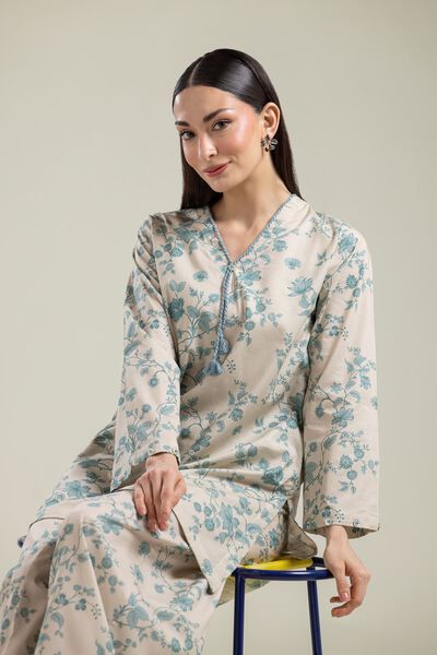 Printed | Cotton Viscose | Floral V-Neck Kurta | USD 17.50