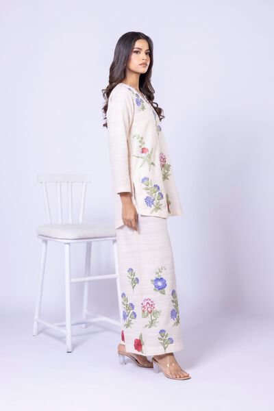 Embroidered | Textured Cotton | Pants | USD 25.00