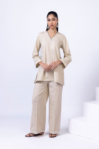 Embroidered | Crosshatch Poplin | Pants | USD 12.00
