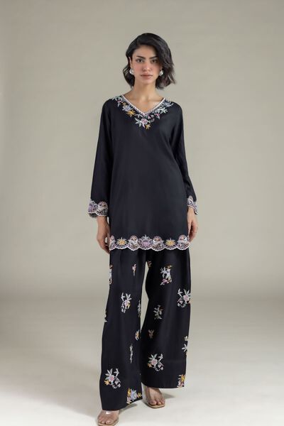 Embroidered | Heavy Blended Viscose | Pants | USD 28.00