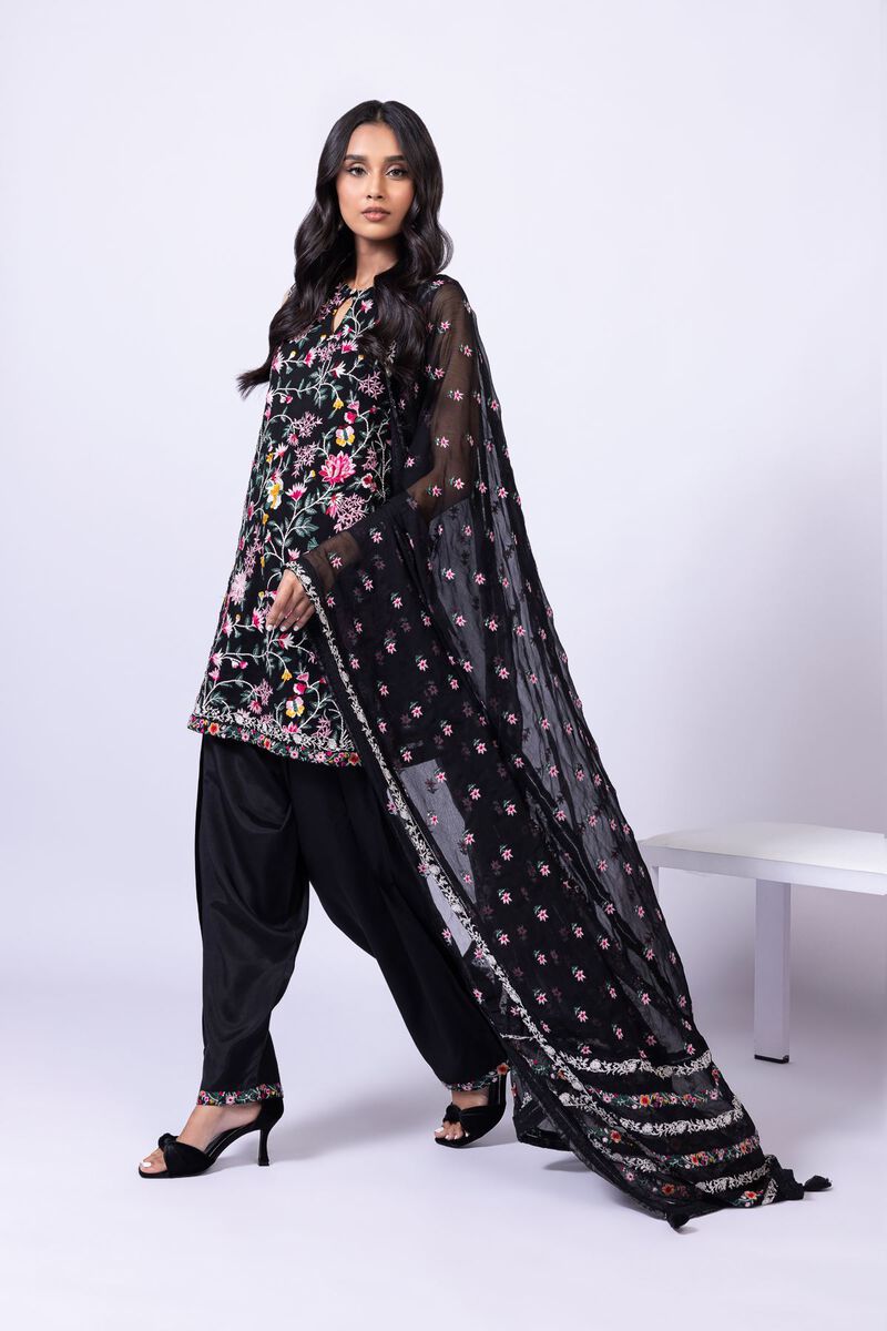 Embroidered | Polyester Crinkle Chiffon | Dupatta | null