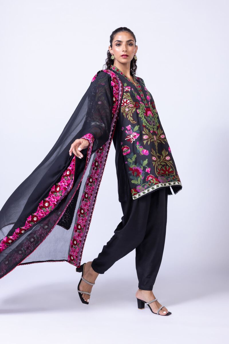 Embroidered | Polyester Crinkle Chiffon | Dupatta | null