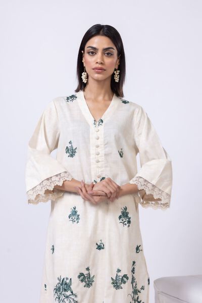 Embroidered | Crosshatch Poplin | Kurta | USD 12.00
