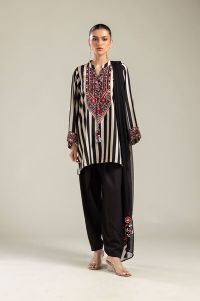 Embroidered | Raw Silk | Black Solid Shalwar | USD 9.00