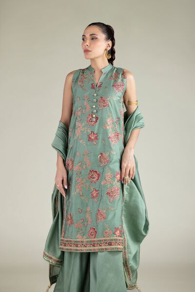 Embroidered | Cotton Net | Floral Thread Dupatta | USD 17.50