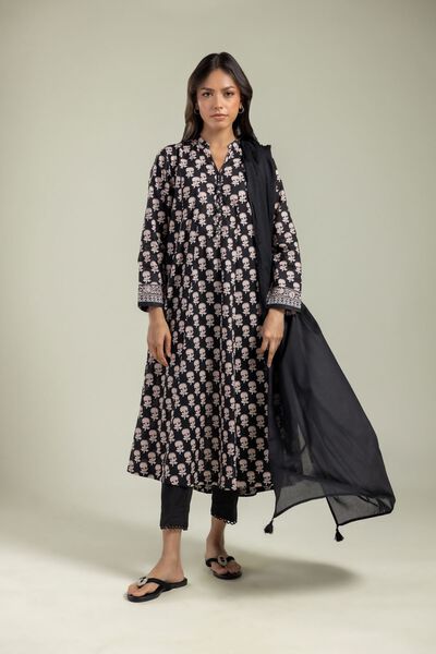 Printed | Lawn | Black Solid Dupatta  | USD 30.00