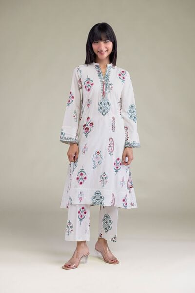 Embroidered | Cambric | White Cambric Kurta | USD 30.00