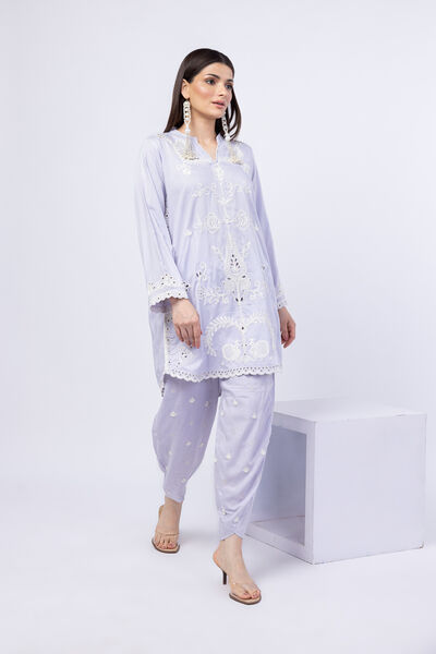 Embroidered | Crosshatch Raw Silk | Shalwar | USD 6.90