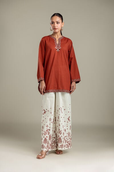 Embroidered | Heavy Textured Cotton | Fabrics 2 Piece | Top and Bottom | USD 45.00