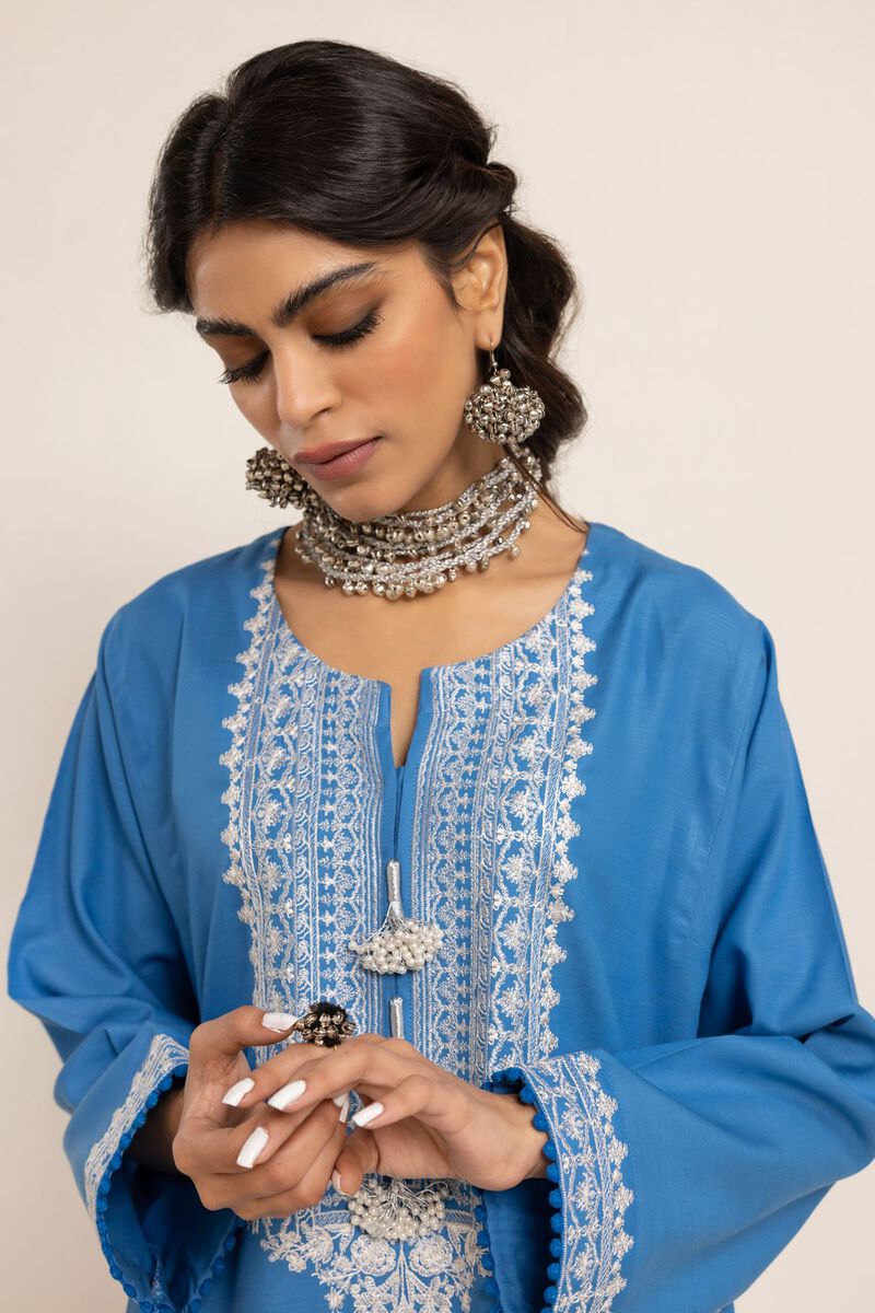 Embroidered | Dull Raw Silk | Kurta | null