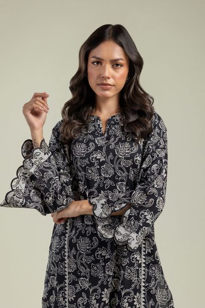 Printed | Cambric | Black Cambric Kurta | USD 30.00