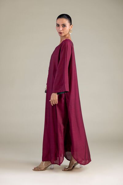 Dyed | Textured Raw Silk | Solid Maroon Pants | USD 30.00