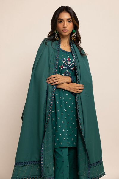Shawl, GREEN, hi-res