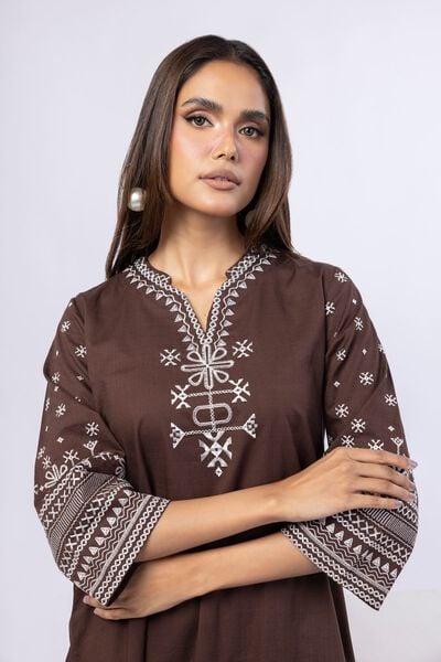 Embroidered | Crosshatch Poplin | Kurta | USD 25.00