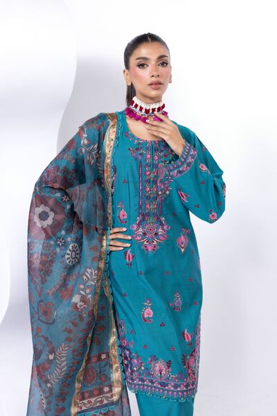 Embroidered | Dull Raw Silk | Fabrics 3 Piece | USD 90.00