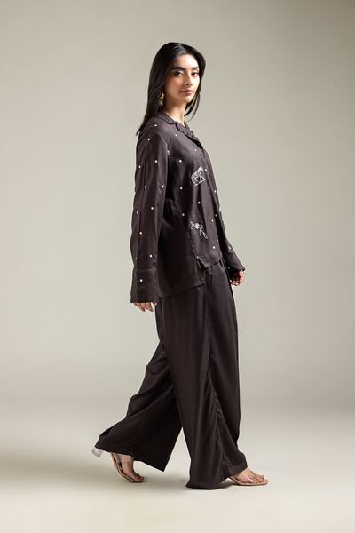 Embroidered | Viscose Crepe | Trousers | USD 9.00