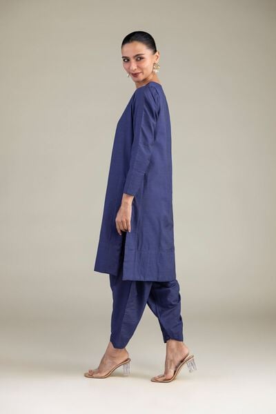 Dyed | Textured Raw Silk | Solid Silk Shalwar | USD 30.00