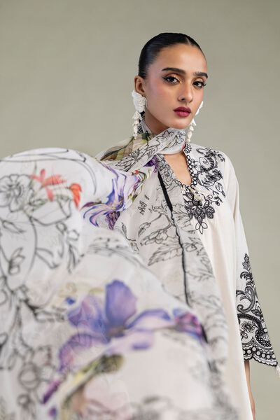 Embroidered | Chiffon | Floral Chiffon Dupatta | USD 30.00