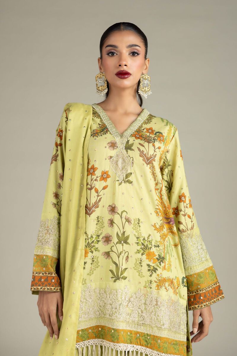 Embroidered | Raw Silk | 3 Piece Co-ord Set | null