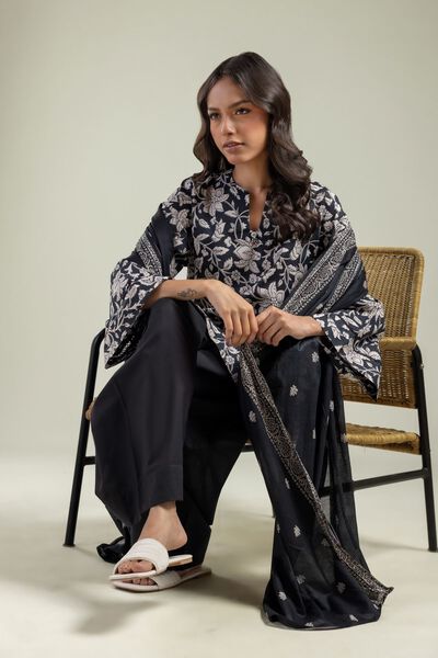 Printed | Lawn | Black Lawn Dupatta | USD 25.00